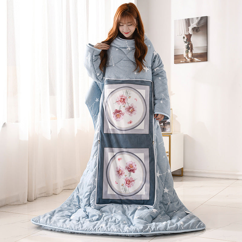 HKM-896723 Thickened Multifunctional Winter Sleeping Bag with Anti-Kick Quilt Sleeves and Pillows