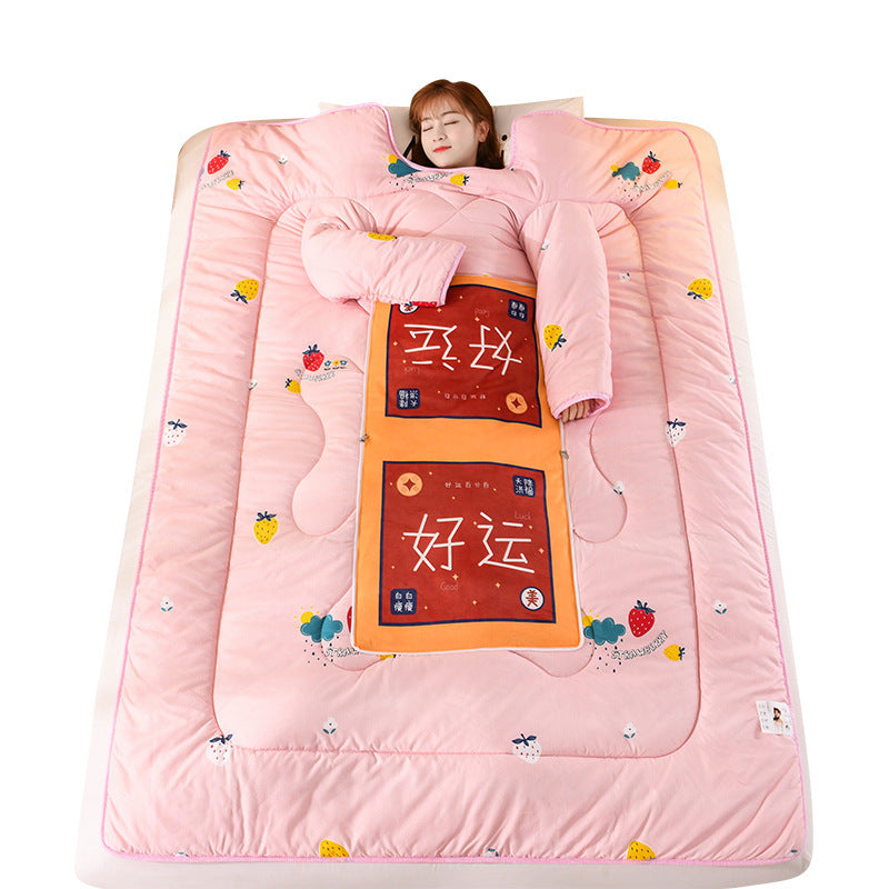 HKM-896723 Thickened Multifunctional Winter Sleeping Bag with Anti-Kick Quilt Sleeves and Pillows
