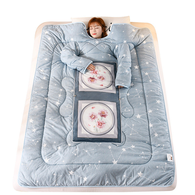 HKM-896723 Thickened Multifunctional Winter Sleeping Bag with Anti-Kick Quilt Sleeves and Pillows