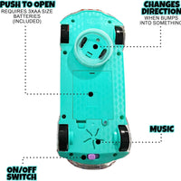 HKM-896851 Transparent Light-Up 3D Racing Car Toy for Kids, Mechanical Gear Push Toy, Ages 2-13