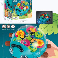 HKM-896851 Transparent Light-Up 3D Racing Car Toy for Kids, Mechanical Gear Push Toy, Ages 2-13