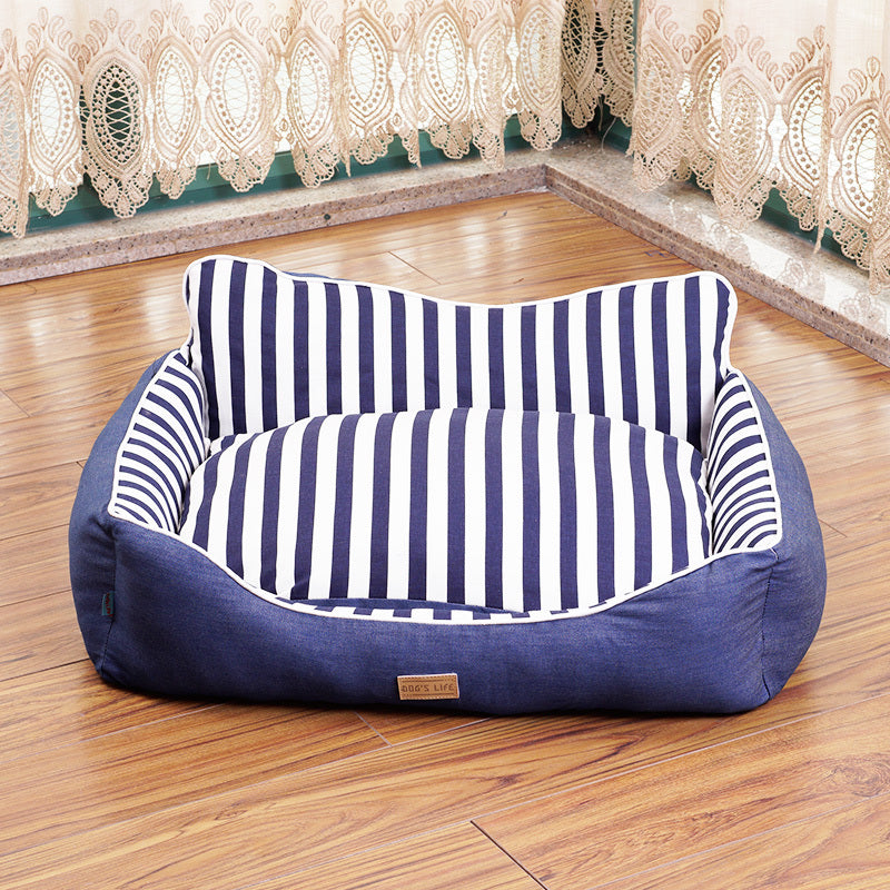 HKM-896851 Universal Removable and Washable Pet Bed for Small, Medium, and Large Dogs - Cotton and Linen Mixed, Summer Cooler