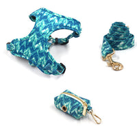 HKM-897235 Dog Walking Set with Collar, Leash, Bow Knot, and Waste Bags