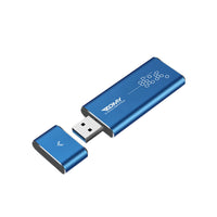 HKM-897235 M.2 NGFF Solid State Drive Aluminum Case - USB 3.0 Compatible, Metallic Gray & Tech Blue Options