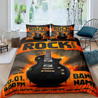 HKM-897363 Rock Music Inspired Modern Bedding Set - Available in Various Sizes