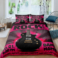 HKM-897363 Rock Music Inspired Modern Bedding Set - Available in Various Sizes