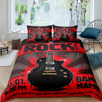 HKM-897363 Rock Music Inspired Modern Bedding Set - Available in Various Sizes