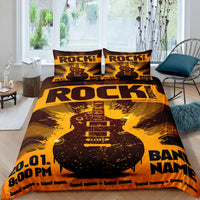 HKM-897363 Rock Music Inspired Modern Bedding Set - Available in Various Sizes