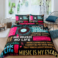 HKM-897363 Rock Music Inspired Modern Bedding Set - Available in Various Sizes
