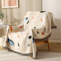 HKM-897363 Starry Sky Polyester Cotton Sofa Towel Cover Blanket for Modern Decor & Camping