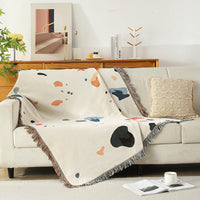 HKM-897363 Starry Sky Polyester Cotton Sofa Towel Cover Blanket for Modern Decor & Camping