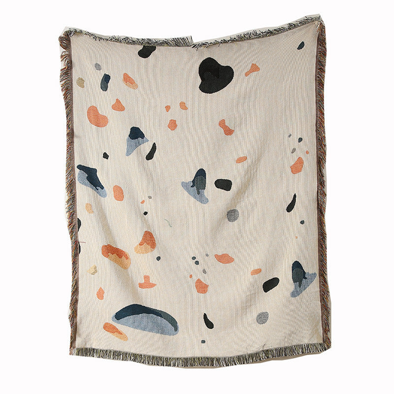 HKM-897363 Starry Sky Polyester Cotton Sofa Towel Cover Blanket for Modern Decor & Camping