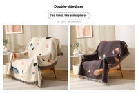 HKM-897363 Starry Sky Polyester Cotton Sofa Towel Cover Blanket for Modern Decor & Camping