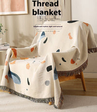 HKM-897363 Starry Sky Polyester Cotton Sofa Towel Cover Blanket for Modern Decor & Camping