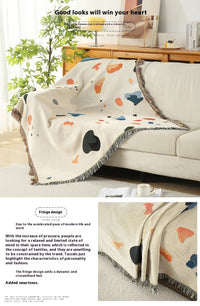 HKM-897363 Starry Sky Polyester Cotton Sofa Towel Cover Blanket for Modern Decor & Camping