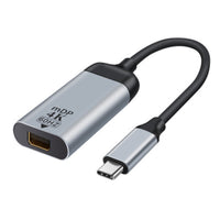 HKM-897427 4K HDMI Male to Type-C Female Adapter – Silver Grey Metal Hub