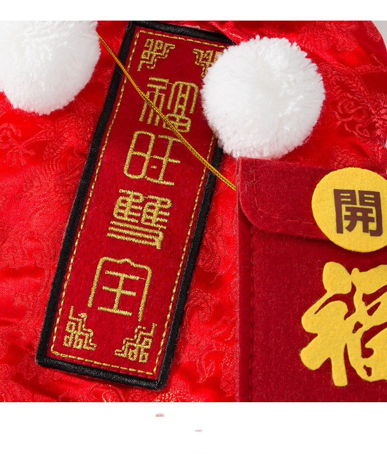 HKM-897491 Festive Woven Satin Pet Clothing for Small Dogs and Cats, Two-Legged Design