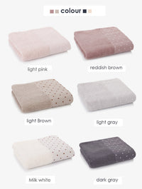 HKM-897619 Satin Dot Jacquard Cotton Face Towel - Thick, Soft, and Absorbent