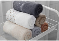 HKM-897619 Satin Dot Jacquard Cotton Face Towel - Thick, Soft, and Absorbent