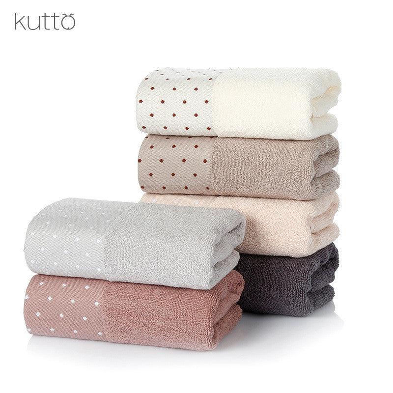 HKM-897619 Satin Dot Jacquard Cotton Face Towel - Thick, Soft, and Absorbent