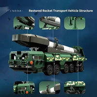 HKM-897683 Army Carrier Rocket Building Block Set - Construction Toy for Ages 2 and Up with 50 Pieces