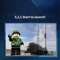 HKM-897683 Army Carrier Rocket Building Block Set - Construction Toy for Ages 2 and Up with 50 Pieces