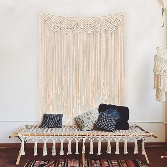 HKM-897747 Hand-Woven Nordic Bohemian Tapestry - Cotton, 120cm x 150cm, Festive Pattern
