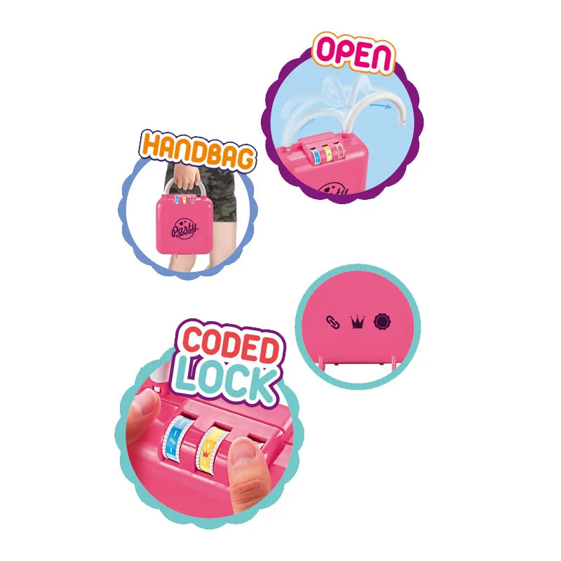 KTX-897875 Kids Pretend Play Makeup Set with Handbag and Suitcase for Dress-Up Fun