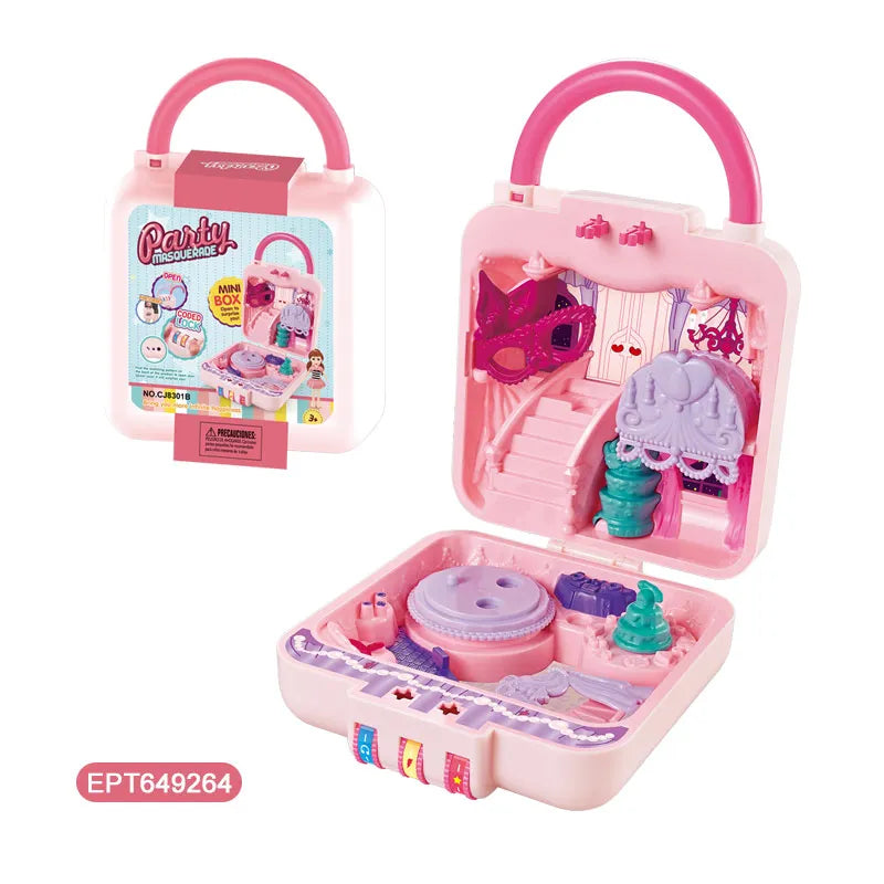 KTX-897875 Kids Pretend Play Makeup Set with Handbag and Suitcase for Dress-Up Fun