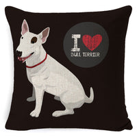 HKM-897875 Retro Nostalgia Dog Cartoon Pillow Cover – Linen with PP Cotton Filling
