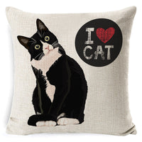 HKM-897875 Retro Nostalgia Dog Cartoon Pillow Cover – Linen with PP Cotton Filling