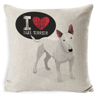 HKM-897875 Retro Nostalgia Dog Cartoon Pillow Cover – Linen with PP Cotton Filling