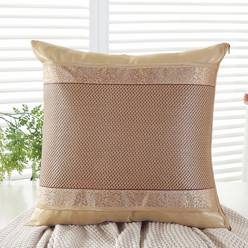 HKM-898003 Summer Ice Rattan Double-Sided Cushion Cover with Plant Flower Design