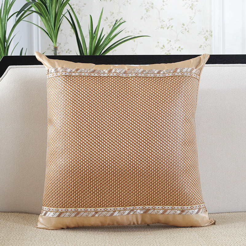HKM-898003 Summer Ice Rattan Double-Sided Cushion Cover with Plant Flower Design