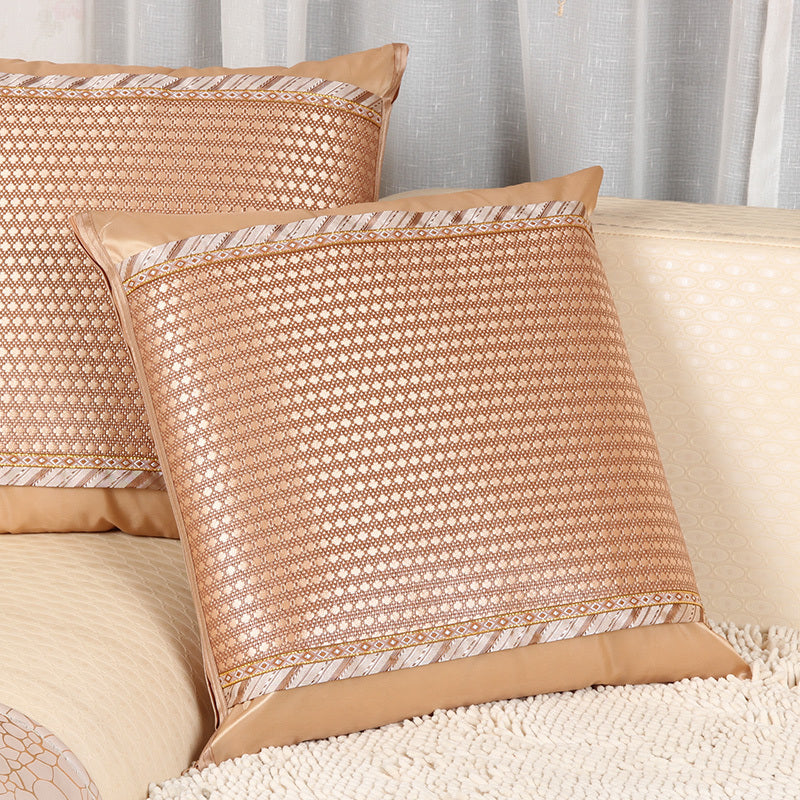 HKM-898003 Summer Ice Rattan Double-Sided Cushion Cover with Plant Flower Design