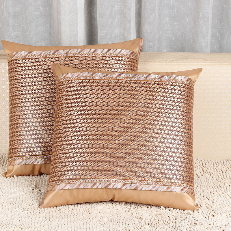 HKM-898003 Summer Ice Rattan Double-Sided Cushion Cover with Plant Flower Design