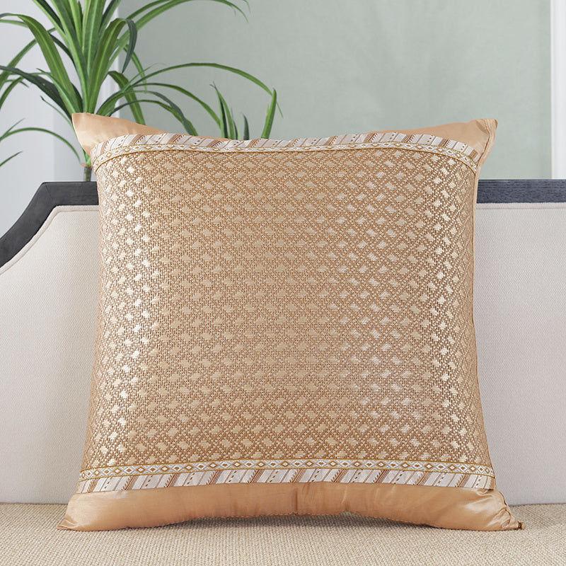 HKM-898003 Summer Ice Rattan Double-Sided Cushion Cover with Plant Flower Design