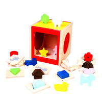 HKM-898067 Touch Box, Wooden Tactile Puzzle Box for Sensory Training and Development