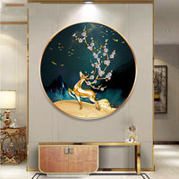 HKM-898195 Diamond Painted Deer Wall Art for Living Room - Full Diamond Craft, Multiple Sizes Available