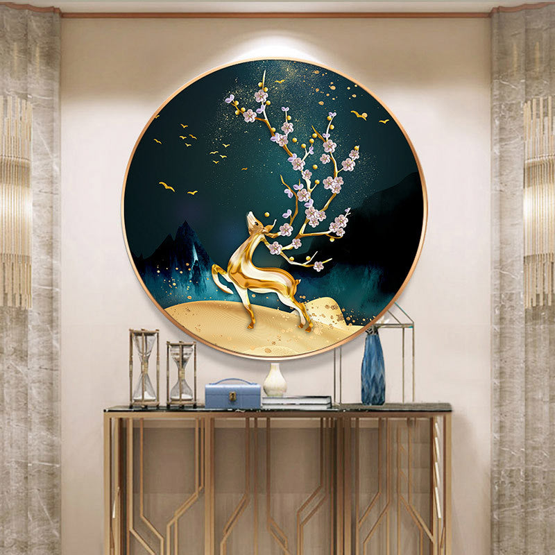 HKM-898195 Diamond Painted Deer Wall Art for Living Room - Full Diamond Craft, Multiple Sizes Available