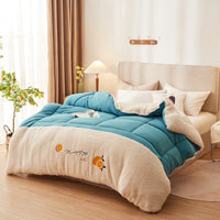 HKM-898195 Lamb Cashmere Velvet Quilt - Winter Warmth, Various Sizes & Colors