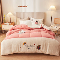 HKM-898195 Lamb Cashmere Velvet Quilt - Winter Warmth, Various Sizes & Colors