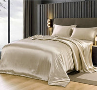 HKM-898195 Nordic Style Solid Color Silk Fitted Bed Sheet Set - Four Pieces