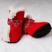 HKM-898195 Waterproof Cotton Snow Boots for Pets - Red & Blue, Various Sizes Available