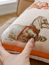 HKM-898259 Silk Feeling Puppy Pillow Cushion for Sofa, 48cm, Snowflake Design