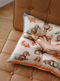 HKM-898259 Silk Feeling Puppy Pillow Cushion for Sofa, 48cm, Snowflake Design