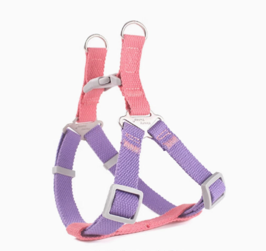 HKM-898387 Colorful Vest-style Chest-back Traction Leash for Dogs with Adjustable Drawstring