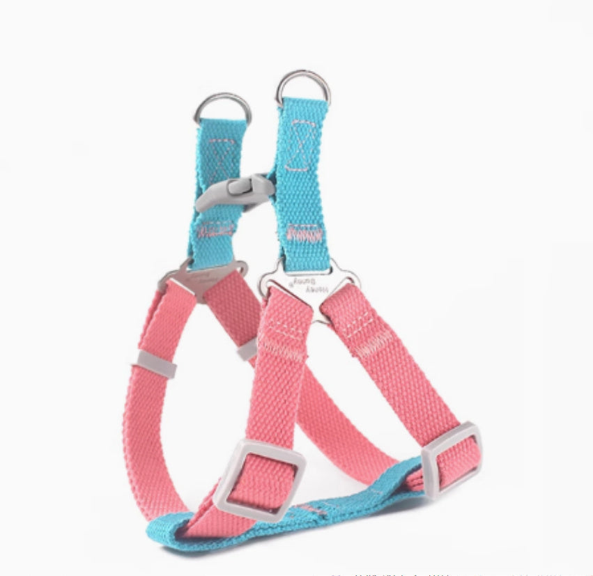 HKM-898387 Colorful Vest-style Chest-back Traction Leash for Dogs with Adjustable Drawstring