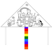 HKM-898451 Customizable Delta Shape Hand Painted Doodle Kites for Kids - DIY Flying Toys