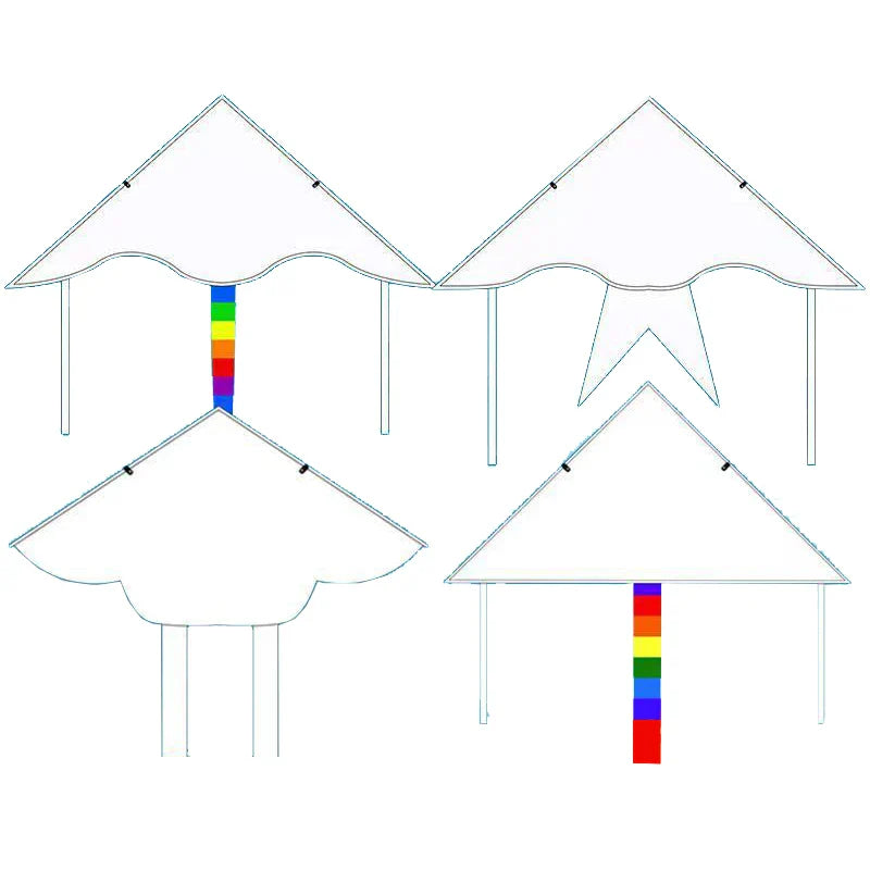 HKM-898451 Customizable Delta Shape Hand Painted Doodle Kites for Kids - DIY Flying Toys